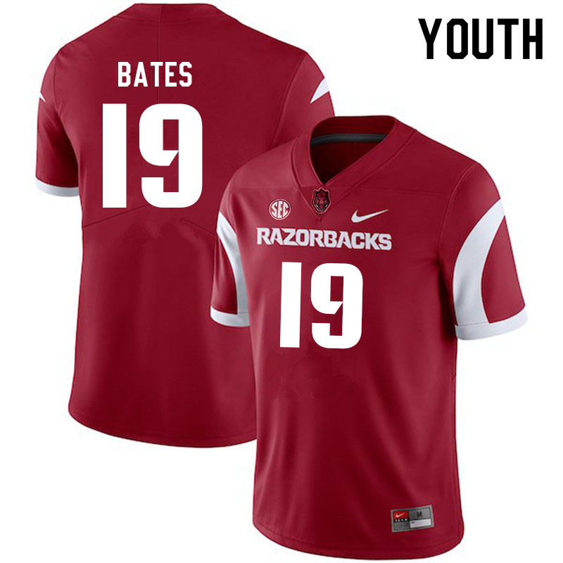 Youth #19 Jacob Bates Arkansas Razorbacks College Football Jerseys Sale-Cardinal - Click Image to Close